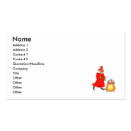 Red witch with cauldron business card templates