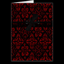 Red with Black Lace and Bow cards