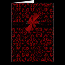 Red with Black Lace and Red Bow cards