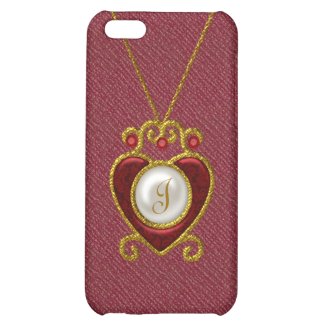 Red with Faux Jeweled Necklace iPhone 5c Case