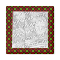 red with green dots photo frame magnets