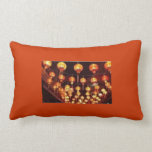 Red with Paper Lanterns Lumbar Pillow pillows