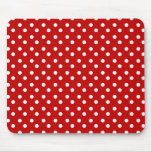 Red with White Dots Mousepad