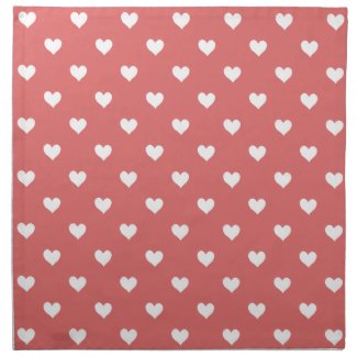 Red With White Hearts Napkin Set