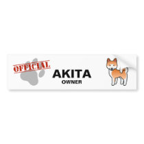 Red With White Mask Cartoon Akita Bumper Stickers