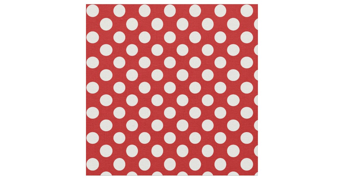 Red With White Polka Dot Fabric Zazzle