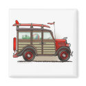 Red Woody Wagon Magnets