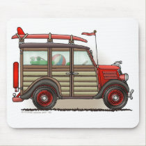 Red Woody Wagon Mouse Pad mousepads