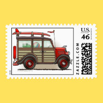 Red Woody Wagon Stamps stamps