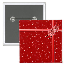 Red Wrapped Present - Customized Button