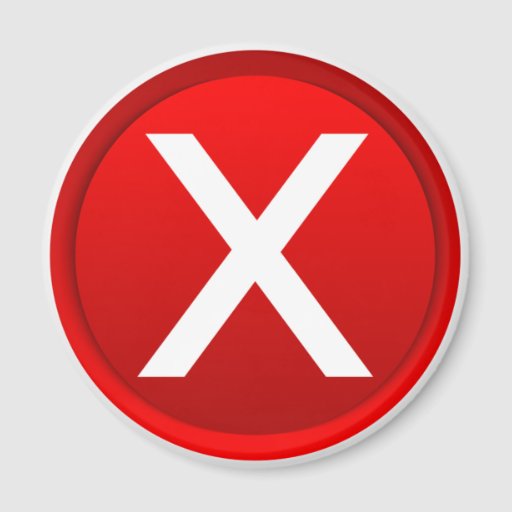 Red X - No / Incorrect Symbol Magnet | Zazzle