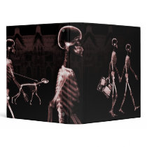 Red X-Ray Skeletons Midnight Stroll Binder
