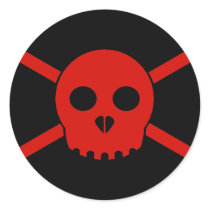 Red X-Skull Sticker by MaxRavenstone Red X-Skull Sticker
