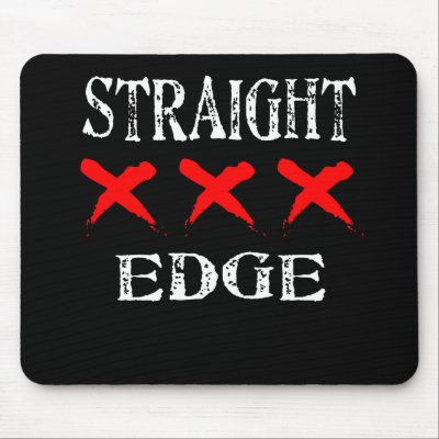 Red X Straight Edge Black Mouse Pads by TheFamousLabel