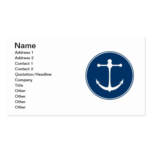 Red Yacht Club Business Card (front side)