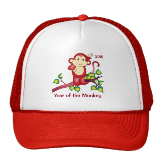 Red Year of the Monkey Hat
