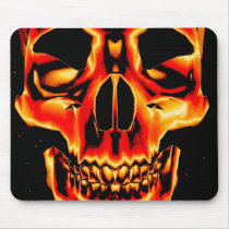 Red yellow and Black Skull Mousepad by DragonCat Red yellow and Black Skull Mousepad