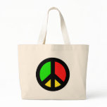 Red Yellow and Green  Peace Tote bags