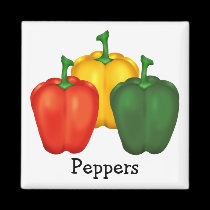 Red,Yellow and Green Peppers magnets