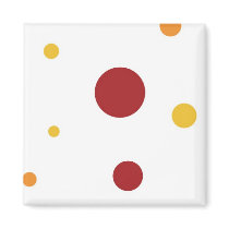 Red Yellow and Orange Polka Dots magnets