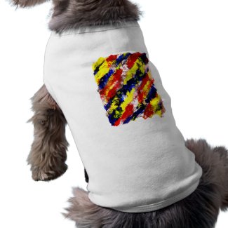 Red Yellow Blue bright colour abstract smear petshirt