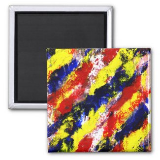 Red Yellow Blue bright colour abstract smear magnet