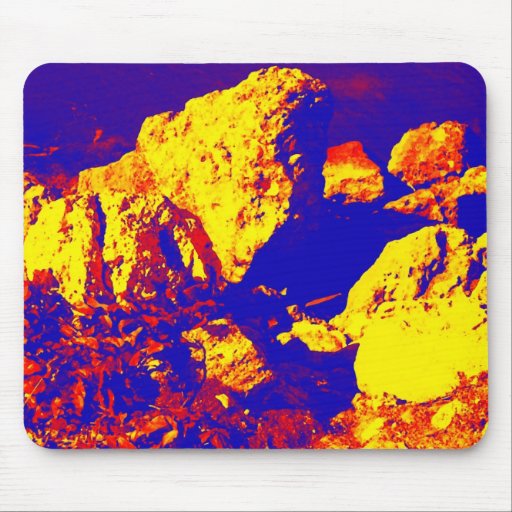 Red yellow blue rock abstract Ft. Pierce Mouse Pad