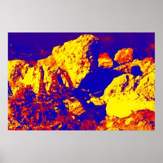 Red yellow blue rock abstract Ft. Pierce Poster
