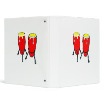 Red Yellow Congas in stands graphic image 3 Ring Binder