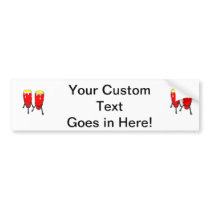Red Yellow Congas in stands graphic image Bumper Sticker