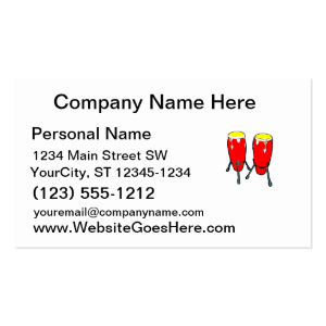 Red Yellow Congas in stands graphic image Business Cards