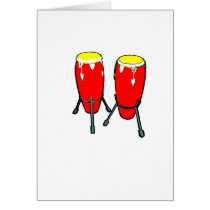 Red Yellow Congas in stands graphic image Greeting Cards
