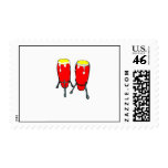 Red Yellow Congas in stands graphic image postage