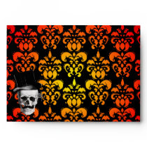 Red,  yellow damask and Steampunk skull Envelopes