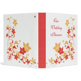 Red & Yellow Floral Wedding Planner binder