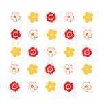 Red & Yellow Flower Pattern: t-shirts
