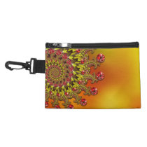 Red Yellow & Orange Bokeh Fractal Pattern Accessory Bag