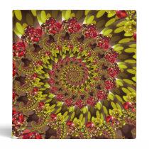 Red Yellow & Orange Bokeh Fractal Pattern Binder