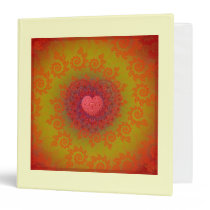 Red Yellow & Orange Heart Fractal 3 Ring Binder