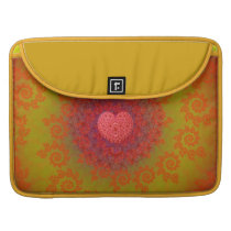 Red Yellow & Orange Heart Fractal MacBook Pro Sleeves