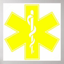 Red Yellow Orange White Nurse EMS Star of Life Posters