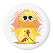 Red & Yellow Ribbon Duck Fridge Magnet