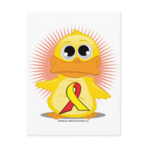 Red & Yellow Ribbon Duck Post Cards