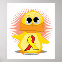 Red & Yellow Ribbon Duck Poster