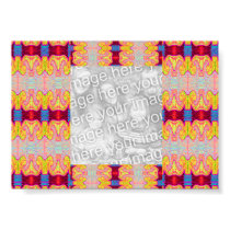 Red yellow ribbon photo frame posters