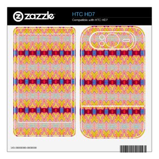 red yellow ribbon shape pattern decal for the htc hd7