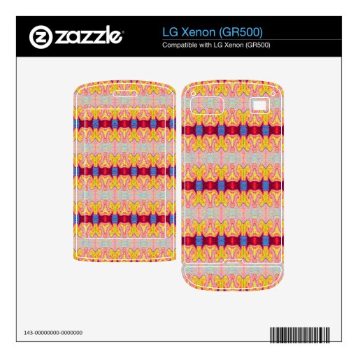 red yellow ribbon shape pattern decals for LG xenon