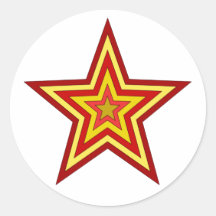 Red Yellow Star Stickers