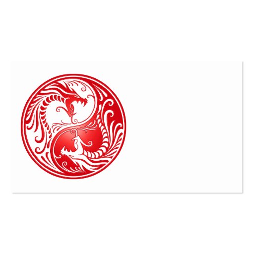 Red Yin Yang Dragons Business Card