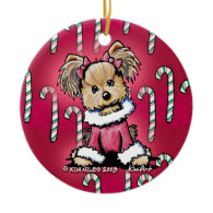 Red Yorkie Terrier Dog Ornament